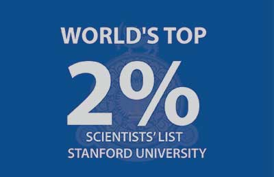 Listed in Stanford University's list of the World's Top 2% scientists
